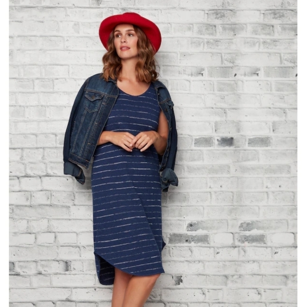 Cotton Country by Parkhurst Eden Cotton  Knit Sleeveless‎ Striped Dress
